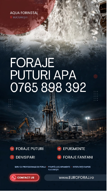 FORAJE PUȚURI APĂ BUCUREȘTI https://euroforaj.ro/foraje-puturi.html